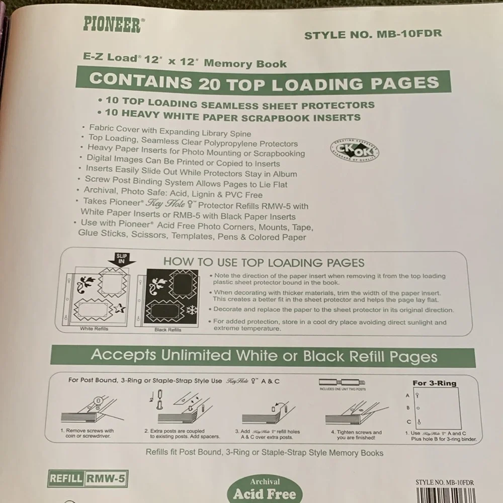 NIP Pioneer purple scrapbook. Approximately 13” x 12 1/2”. - Picture 2 of 4